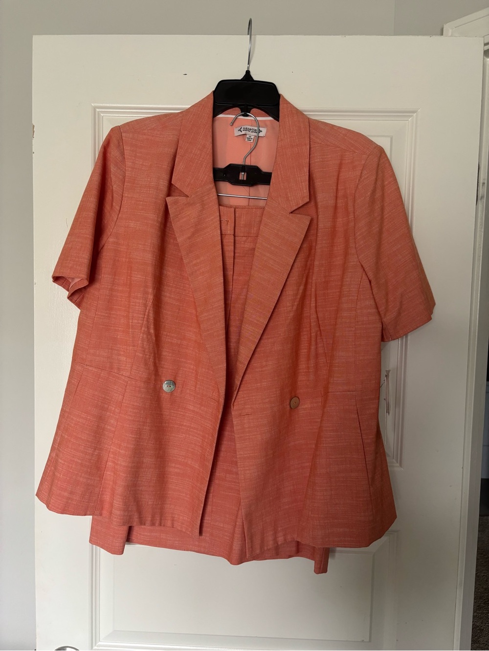 Nanette Lepore Coral Short-Sleeve Blazer & Skirt set